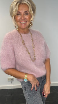 Pull en mohair rose
