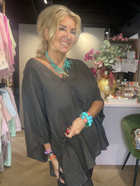 Linnenbluse choco Marbella