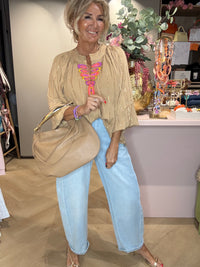 Bluse Camel Lurex