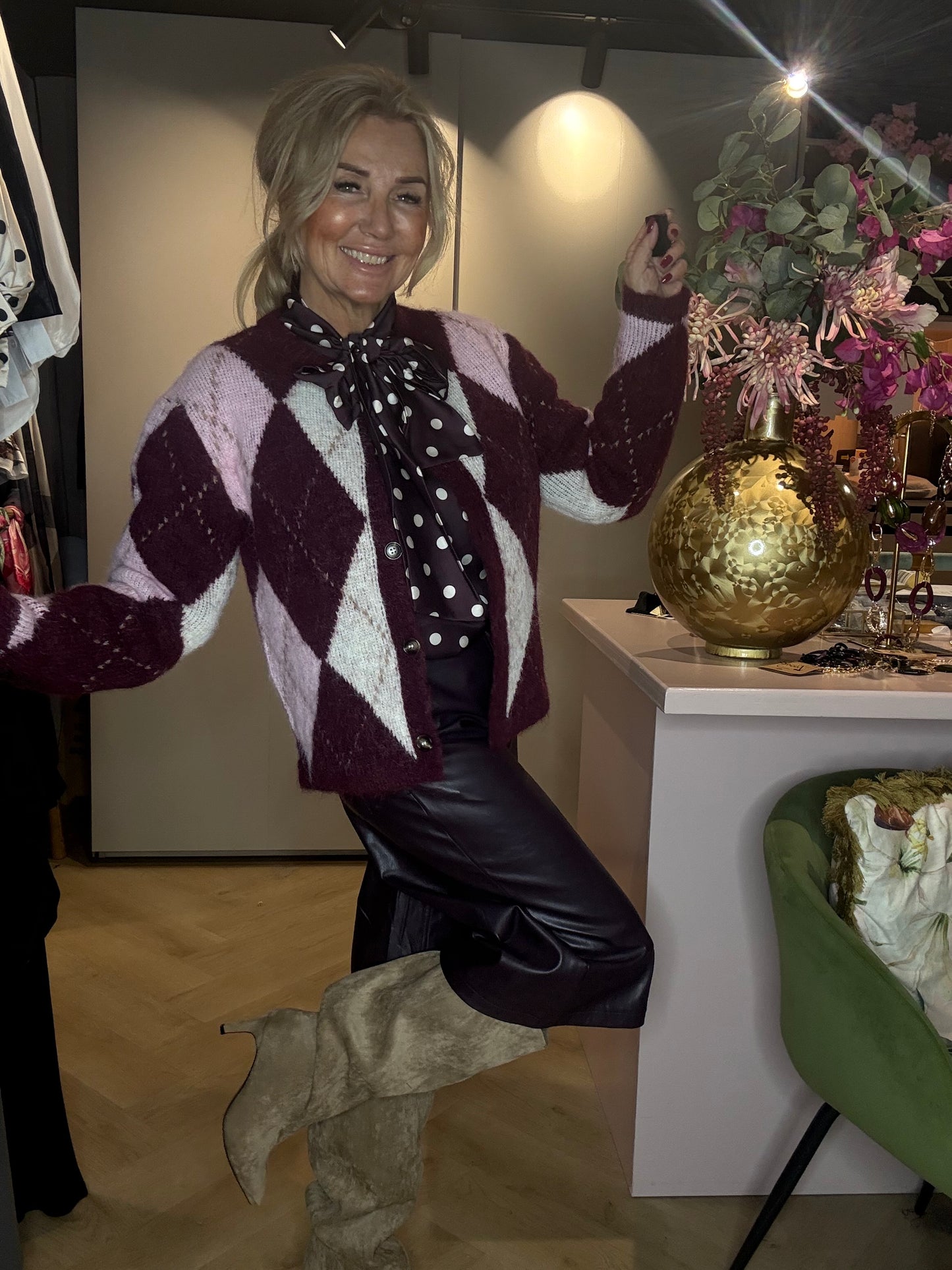 Polkadot Blouse Burgundy