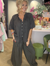 Blouse linnen choco