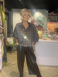Culotte-Hose Dunkelbraun Falten puh