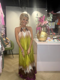 Kleid tay- Färben braun pistazie