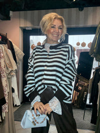 Vestje streep Licht blauw Bruin