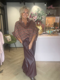 Blouse Emma Ruit Briek Burgundy