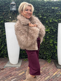 Jas Kort Model Curly Chic Beige