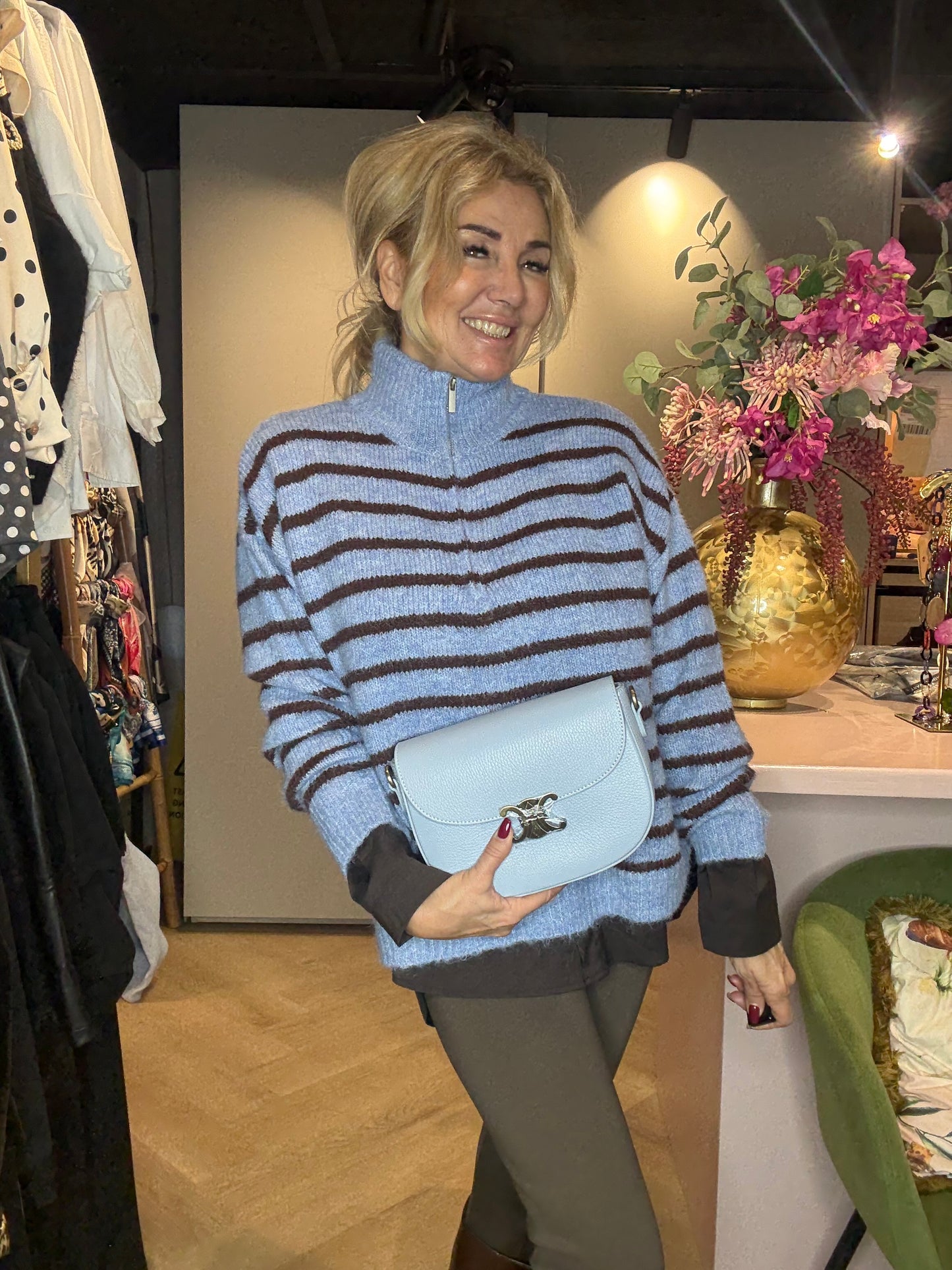 Trui het Schippertje Licht Blauw /Bruin