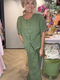 Blouse /jasje Linnen China Groen