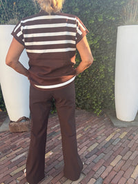Triple Nine Broek Flared BR2301 Donker Bruin