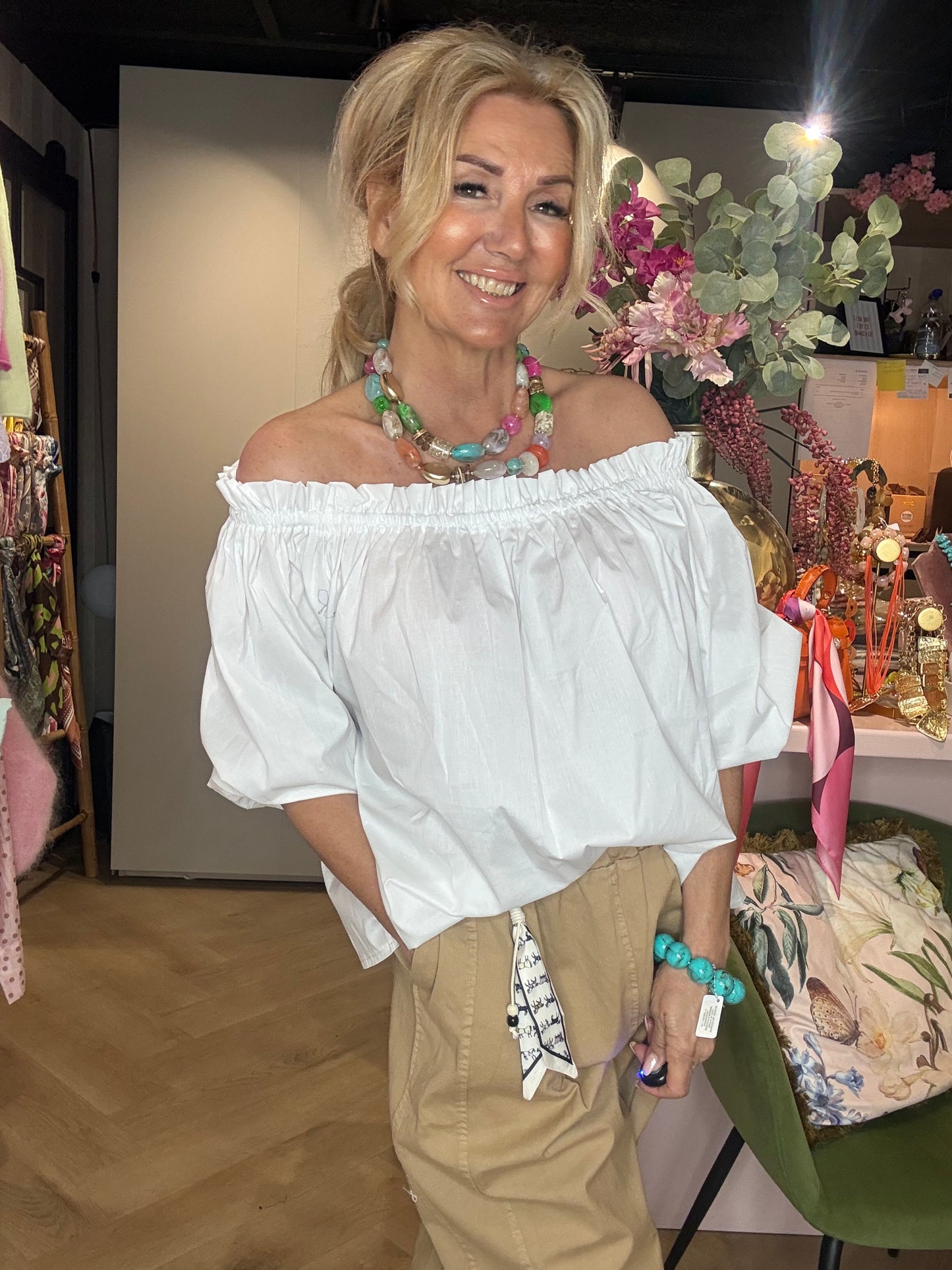Blouse bustier blanche