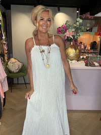 Mykonos Dress Off White Long and Blush