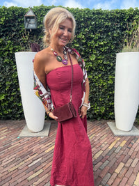Dress Strapless Bordeaux 🌺