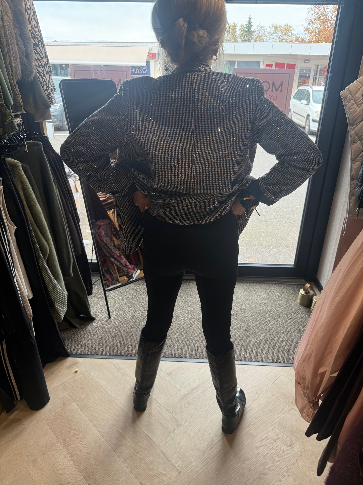 Legging zwart gevoerd