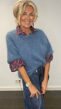 Pull en mohair, jean bleu