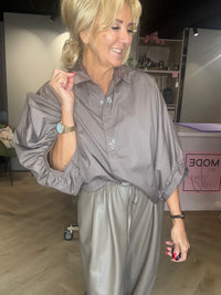 Taupe Rhinestone Blouse
