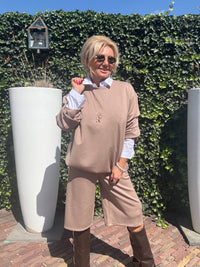 Twee Delige Bermuda set Taupe