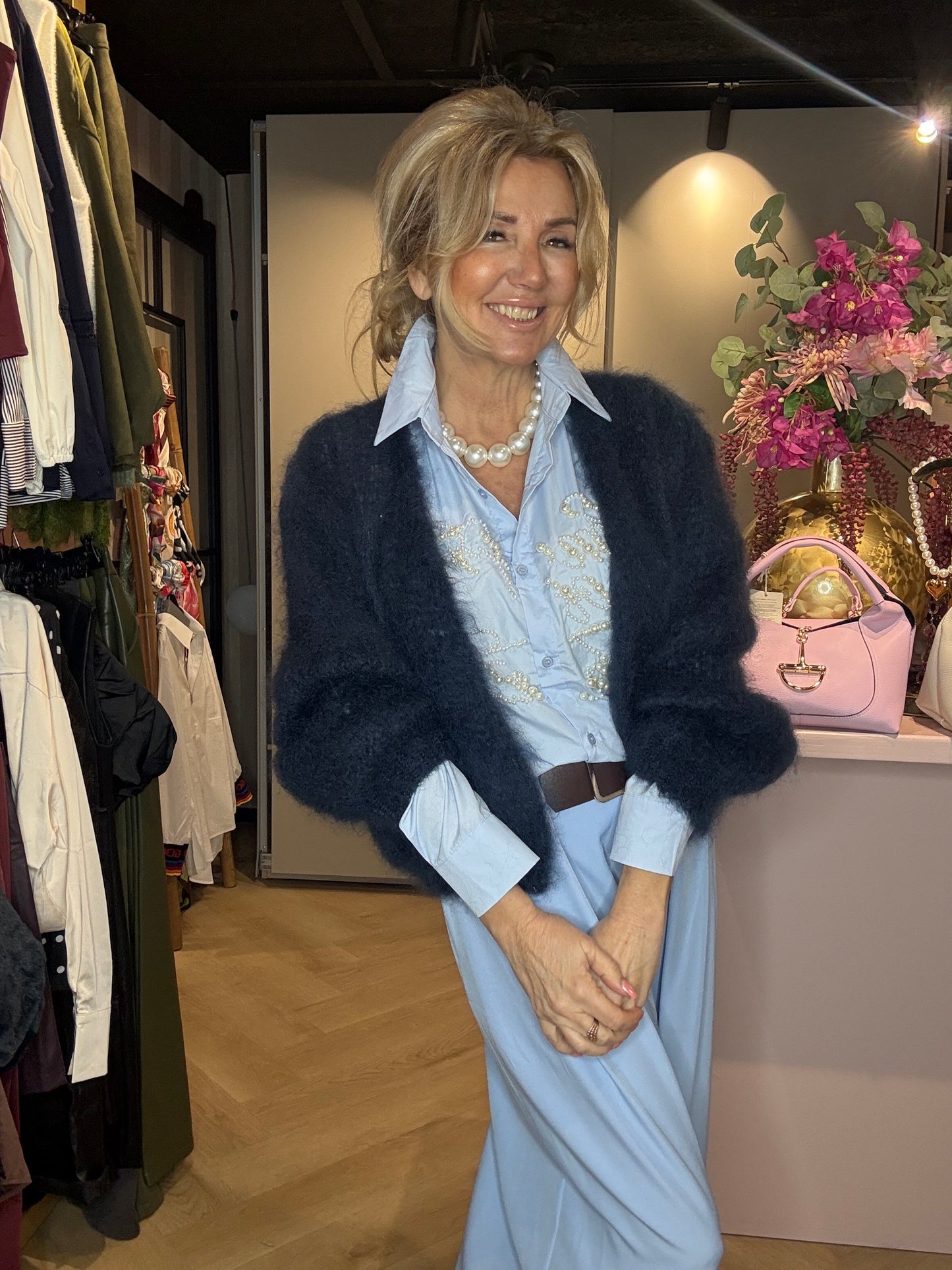 Blouse Pearl licht blauw