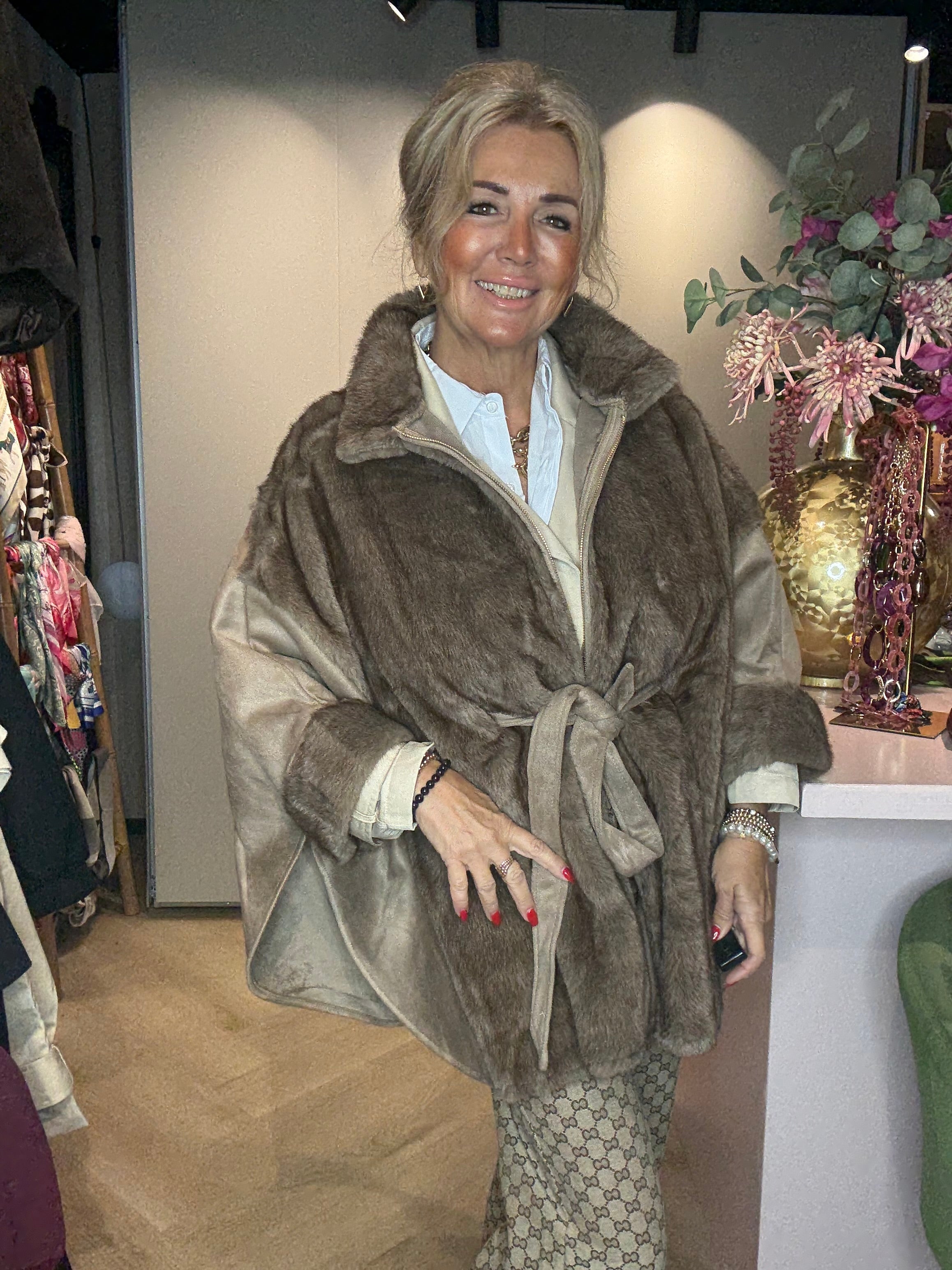 Poncho Jas Taupe