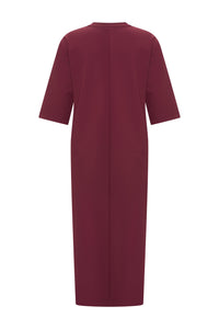 Mi Piace Bonded Travel Jurk Burgundy 202692