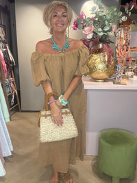 Linnen Jurk Camel