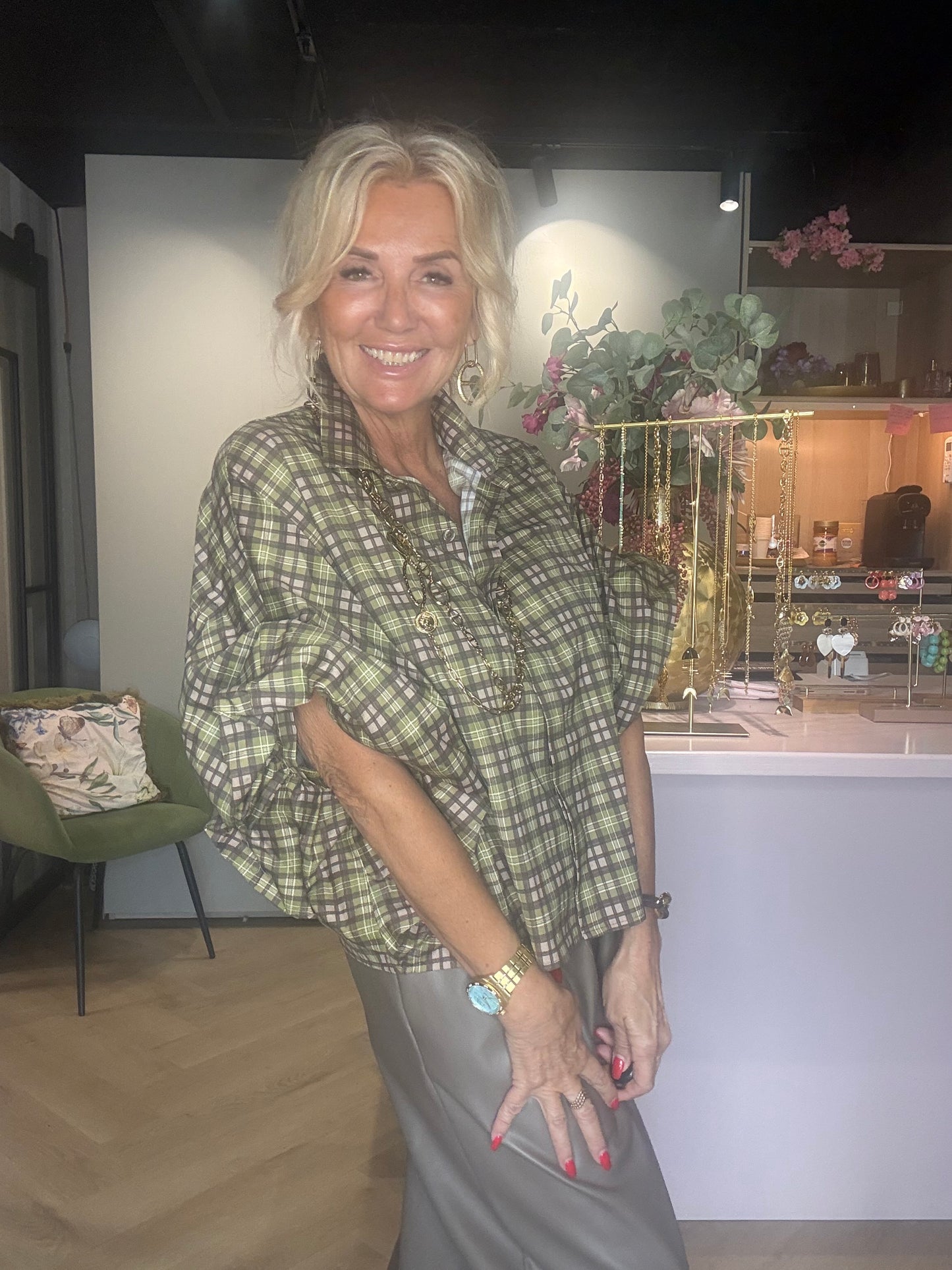 Blusen Emma Ruit Winter Pear