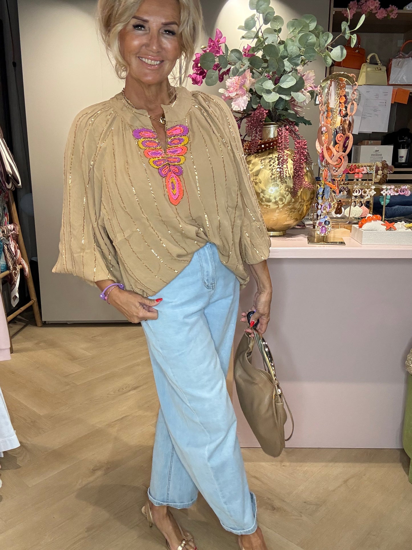 Bluse Camel Lurex