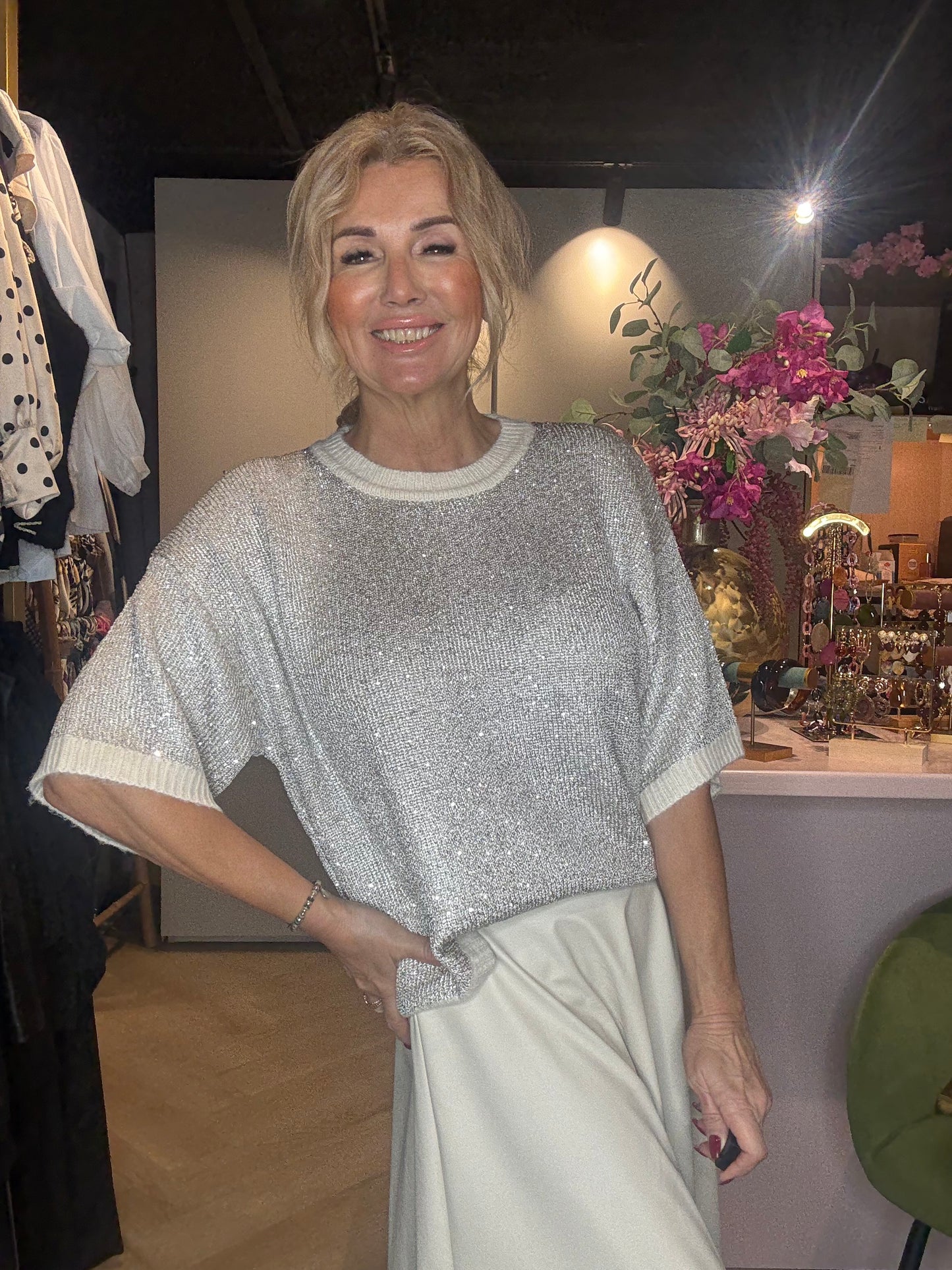 Luxe Knitwear Top Céline Wol Wit