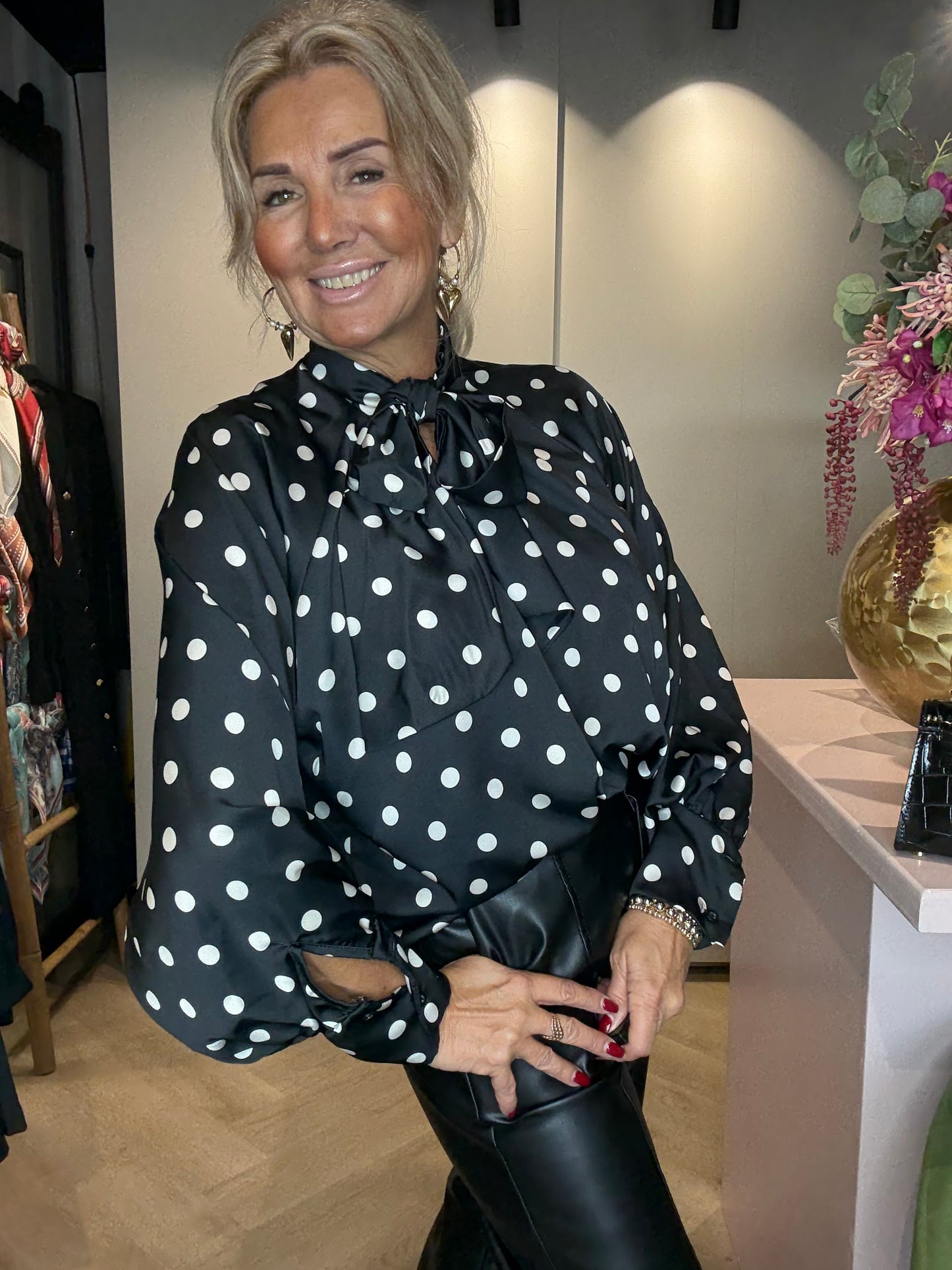Blouse Polkadot Zwart
