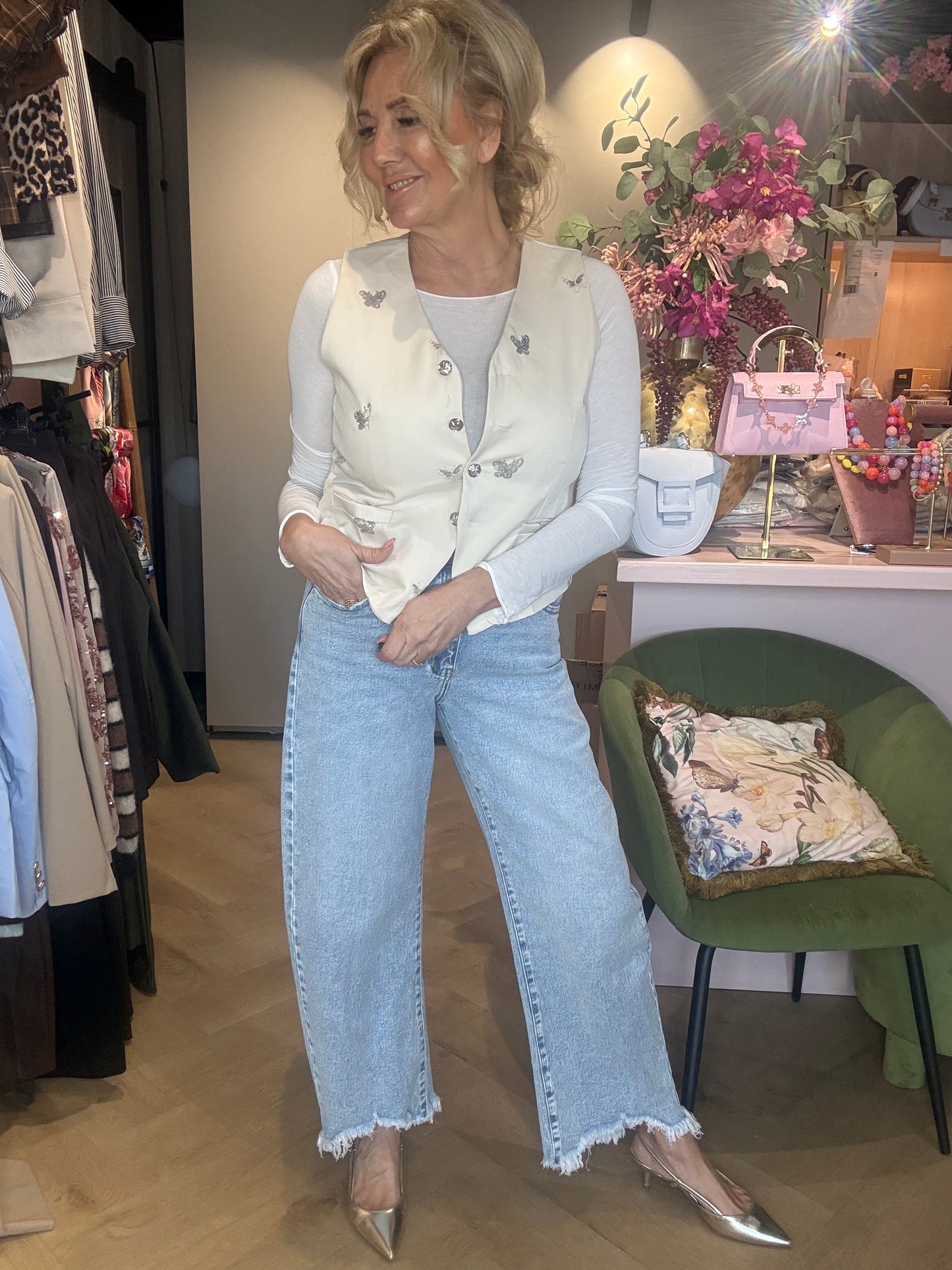 Gilet vlinder Crème