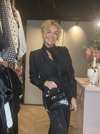 Jumpsuit Zwart Shine