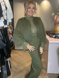 Vestje groen fringle Amber