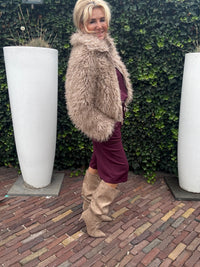 Jas Kort Model Curly Chic Beige