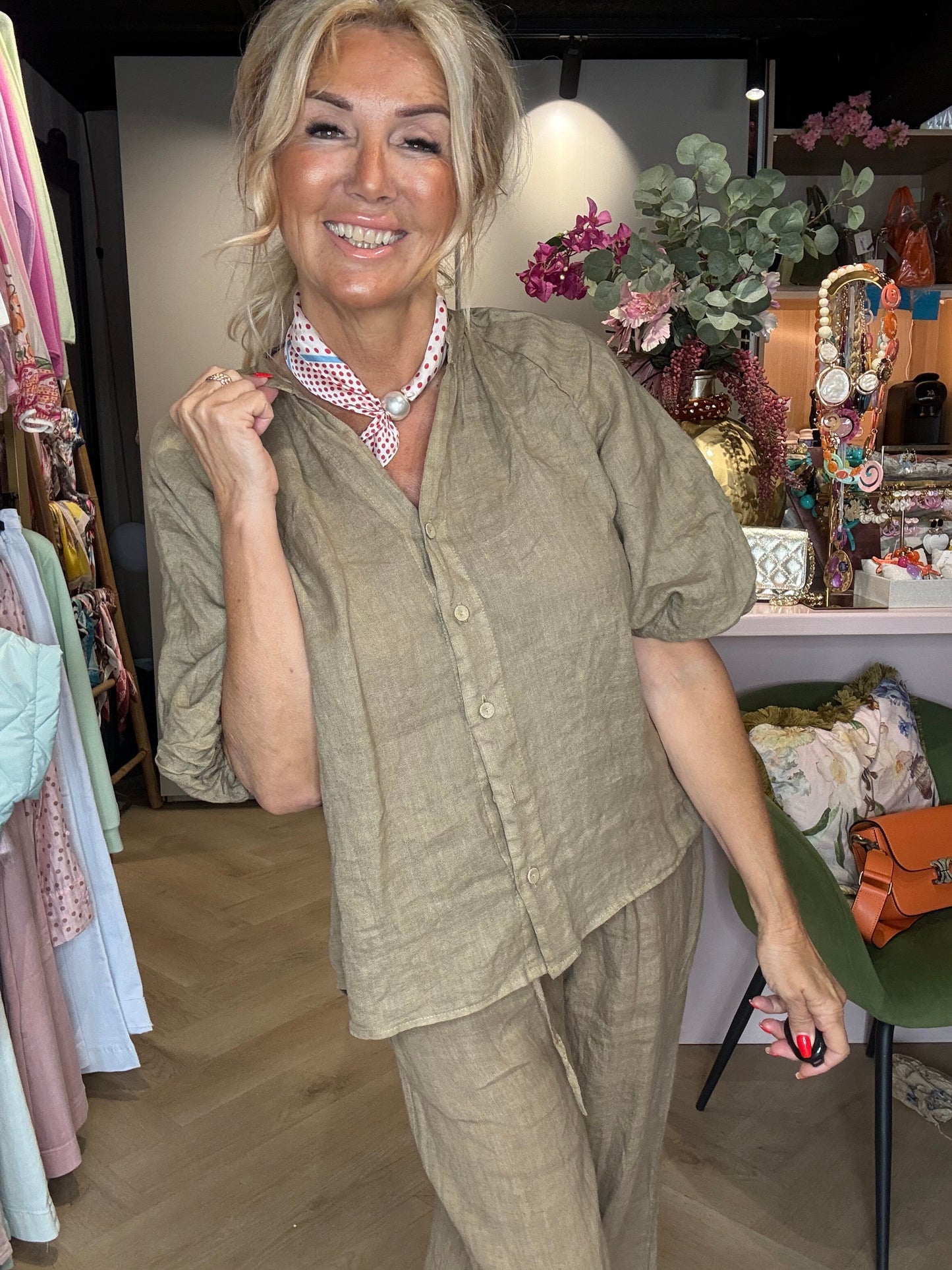 Blouse Linnen Camel