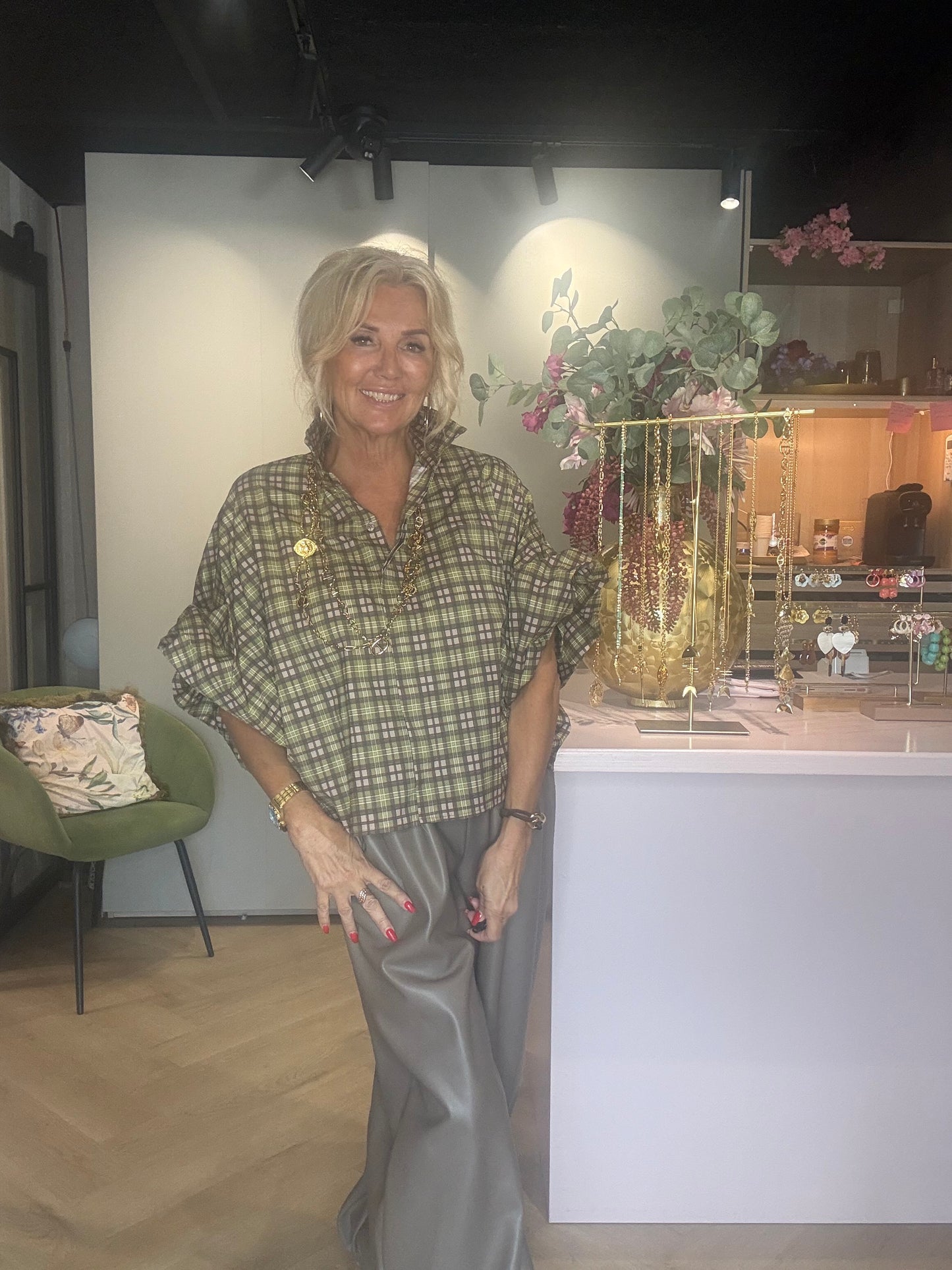 Blusen Emma Ruit Winter Pear