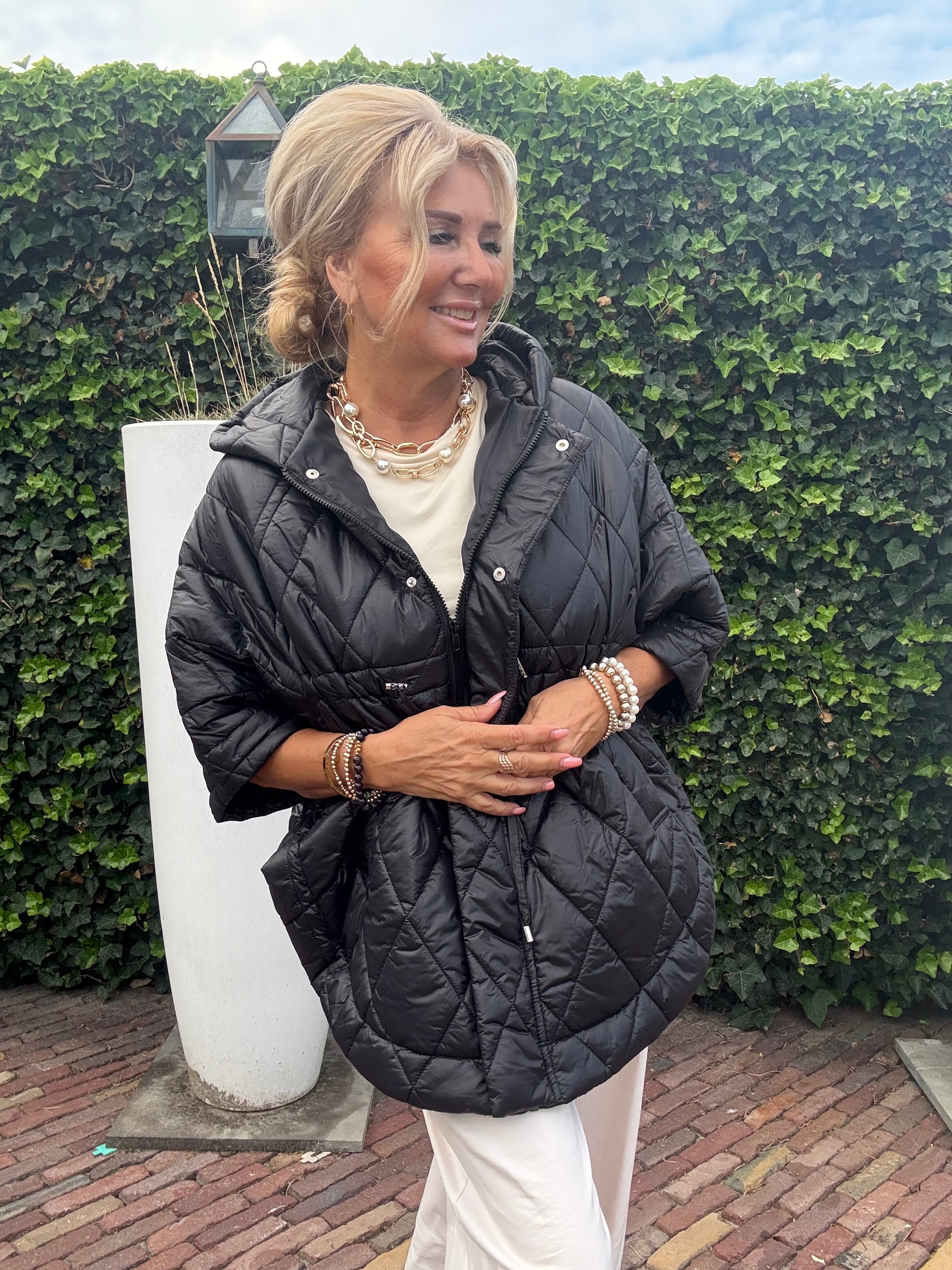 Bodywarmer Puffy Cape Zwart