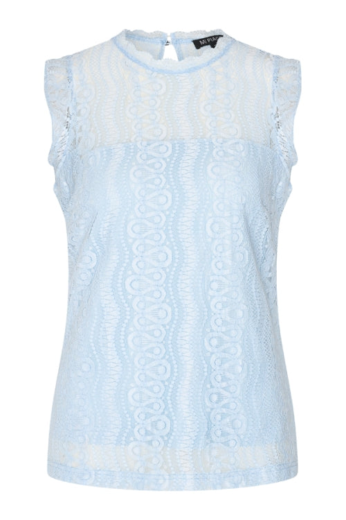 Top Mi Piace Kant MP202486 Mouwloos Licht Blauw