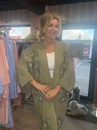 2-delt boho sæt armygrøn