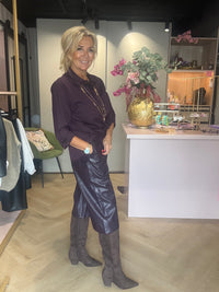 Basisbluse Aubergine