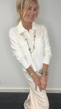 Vest in Off White with Puh details