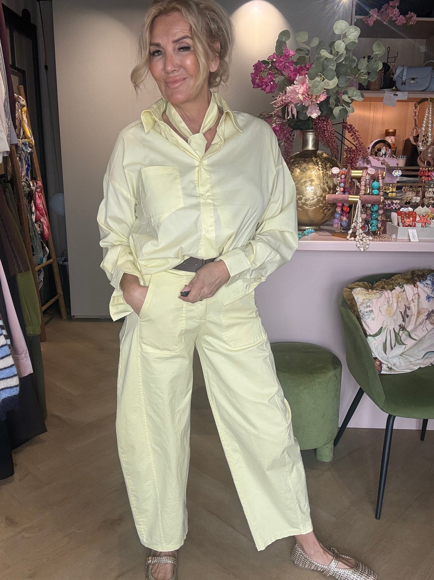 Bluse Stropdas Butter Gul