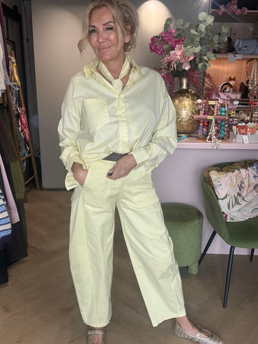 Bluse Stropdas Buttergelb