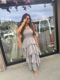 Robe bustier taupe