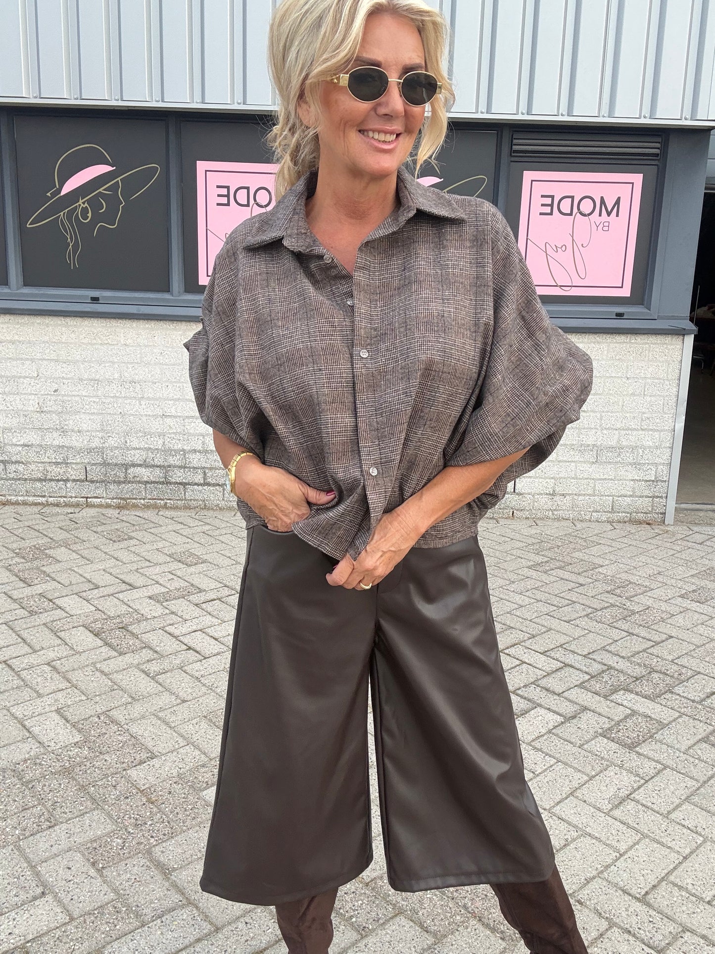 Blouse Esther Bruin Ruit