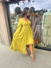 Kimono olive geel/groen