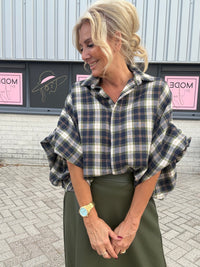 Bluse Emma ternet flannel grøn