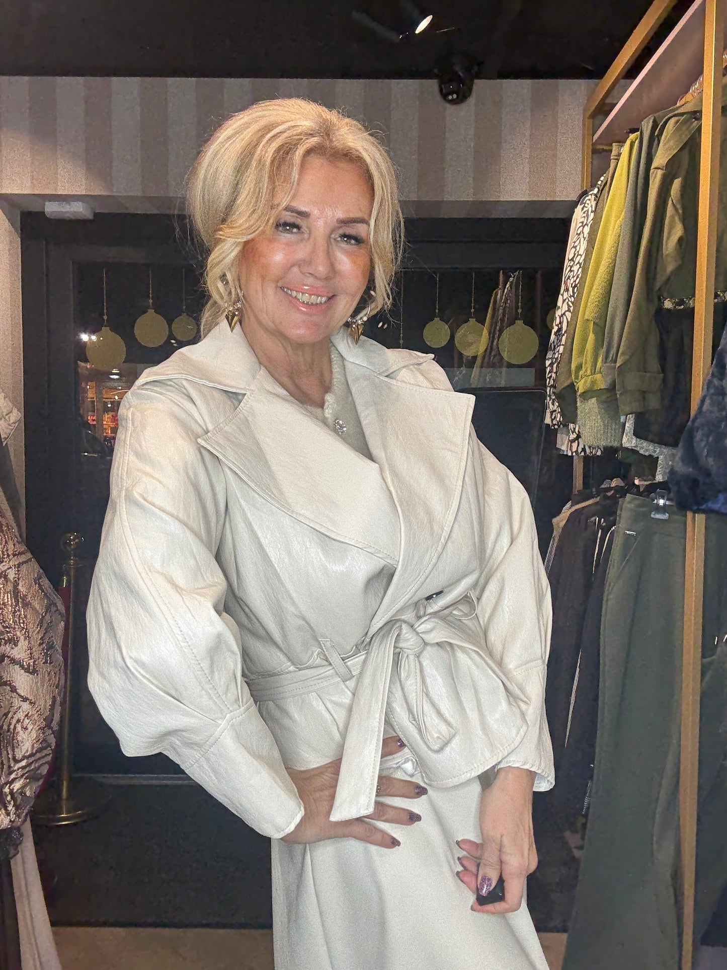 Jasje overslag Alida crème Leatherlook