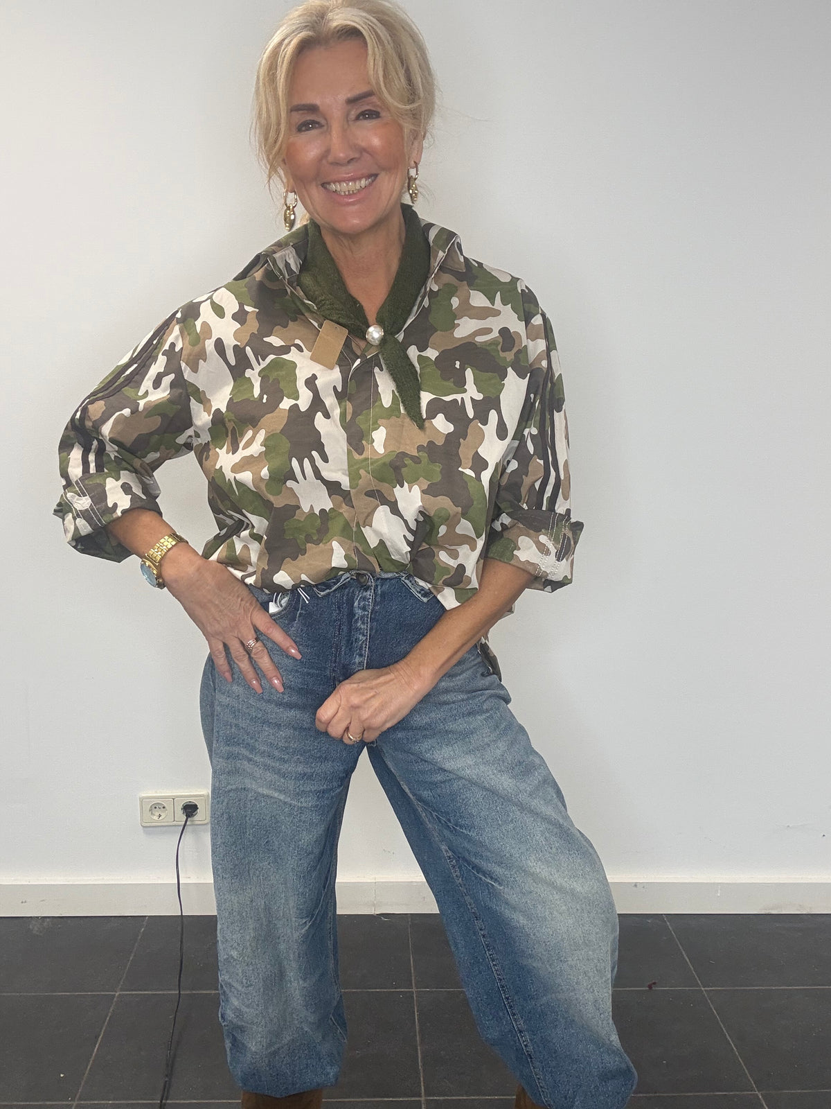 Oversized blus Army carly grön