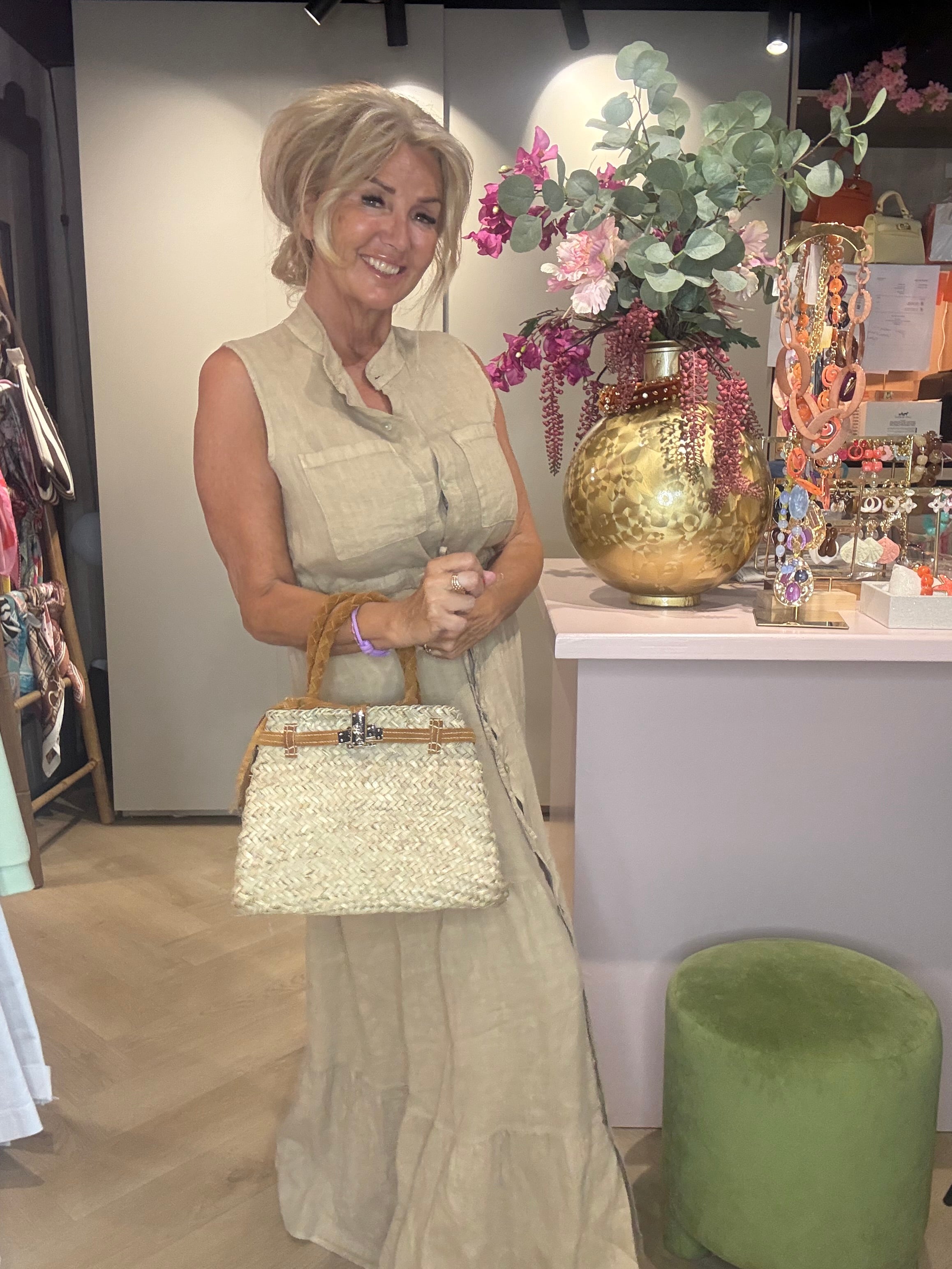 Linnen jurk Camel paris