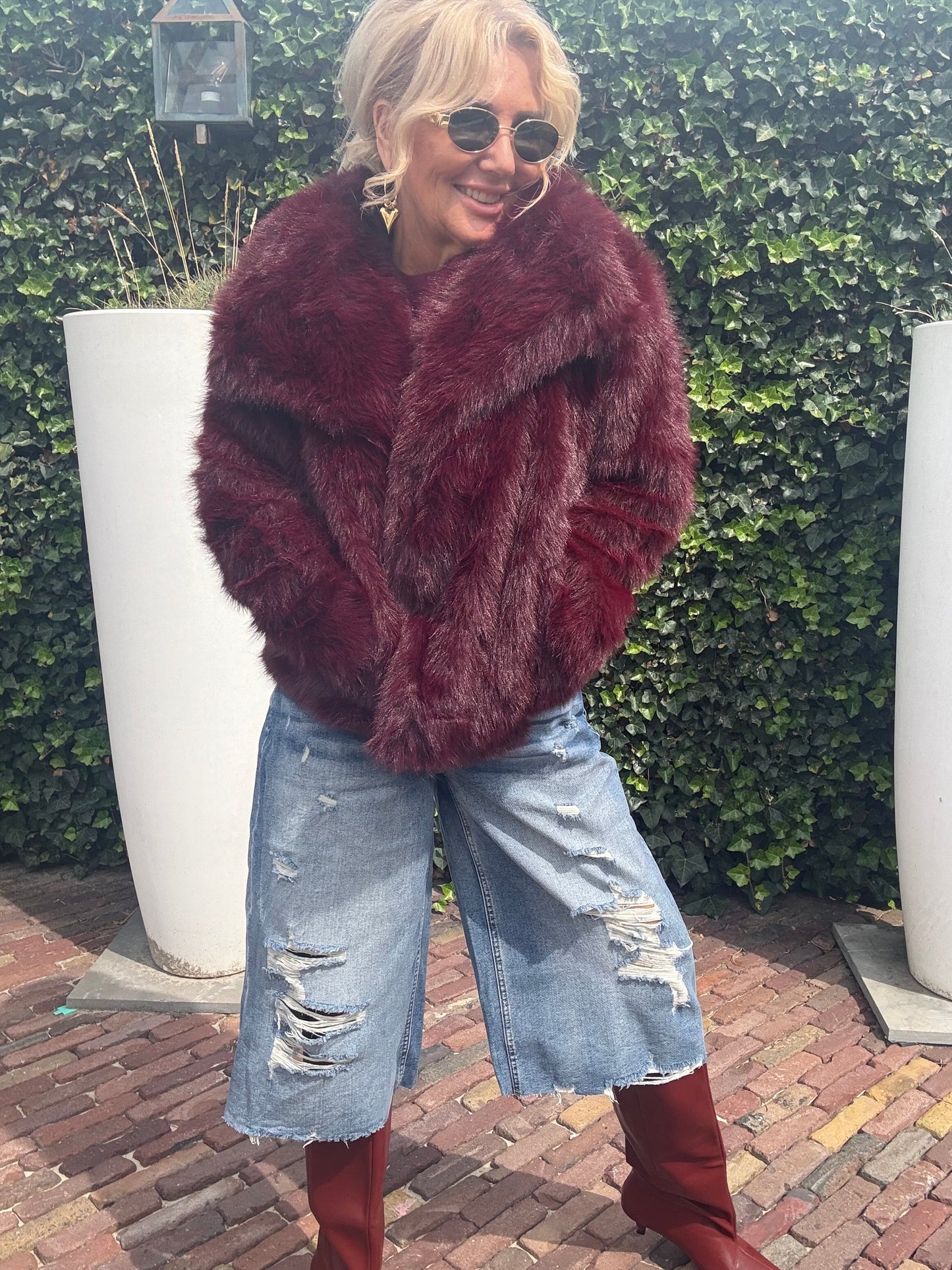 Fake furr Bordeaux