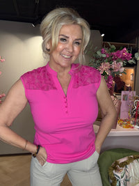 Top Travel Triple Nine Kantdetail Fuchsia